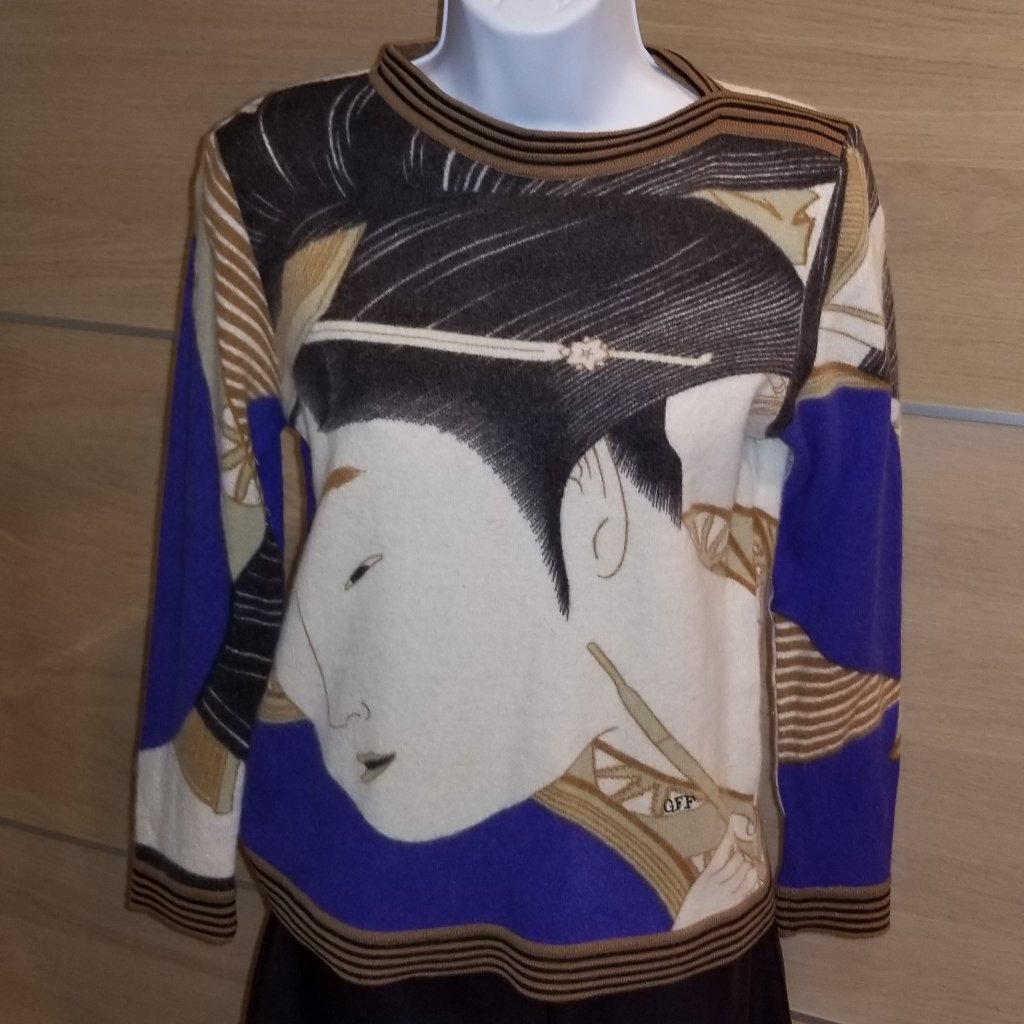 Gff Gianfranco Ferre Print Art Sweater Wool Italy